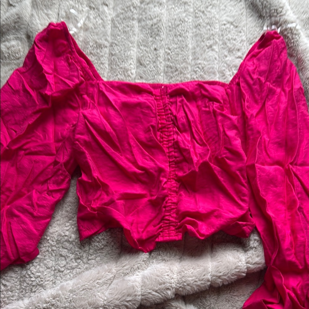 Fuchsia Off-Shoulder Blouse